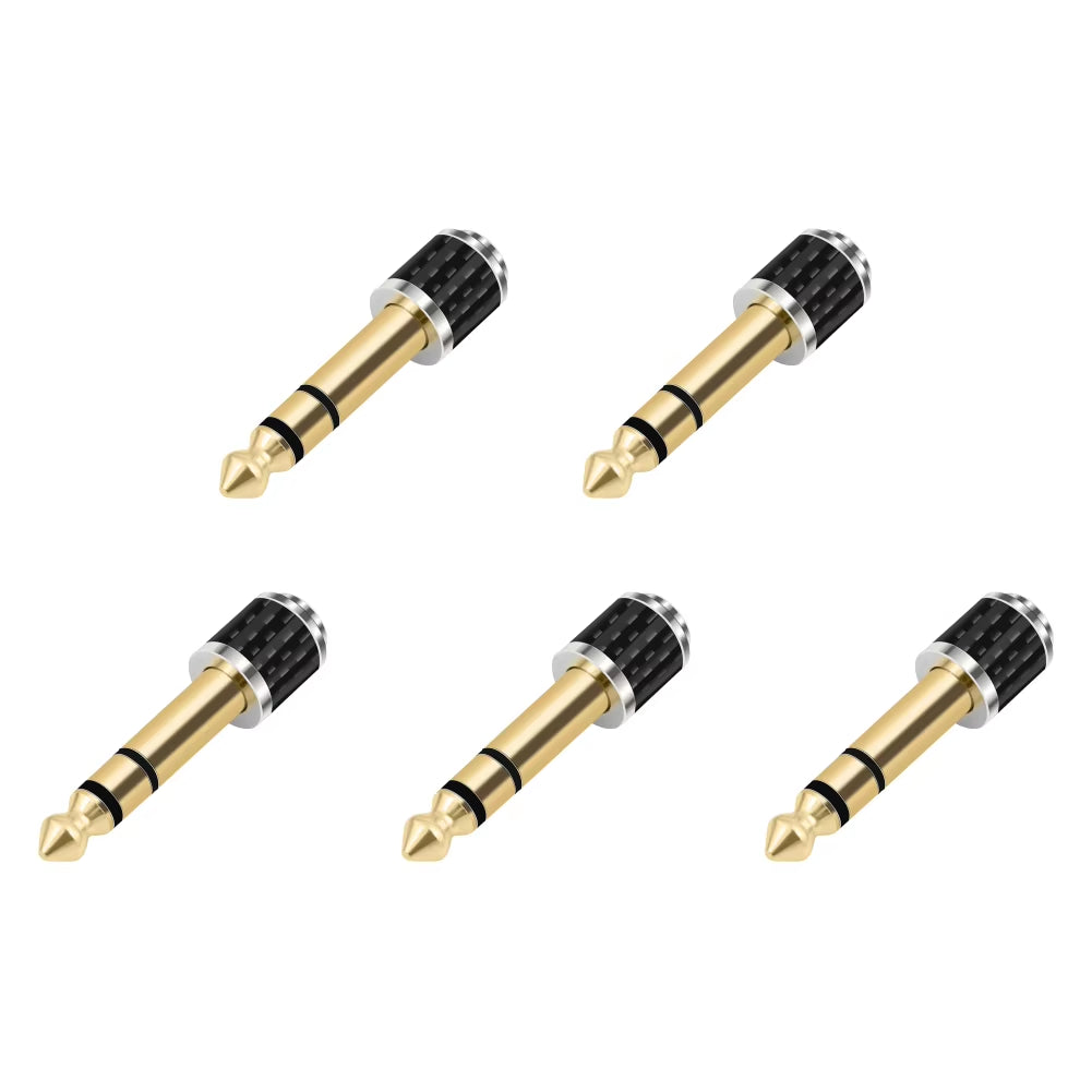 1-5Pcs 1/4Inch to 1/8Inch Stereo Headphone Adapter Male to Female 6.35Mm Jack to 3.5Mm Socket Stereo Plug 6.35Mm Adapter