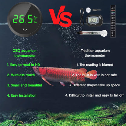 Fish Tank Thermometer Aquarium Thermometer Digital Wireless Touch Stick LED Display ±1°C for Monitoring the Fish Tank Aquarium Temperature Accessories