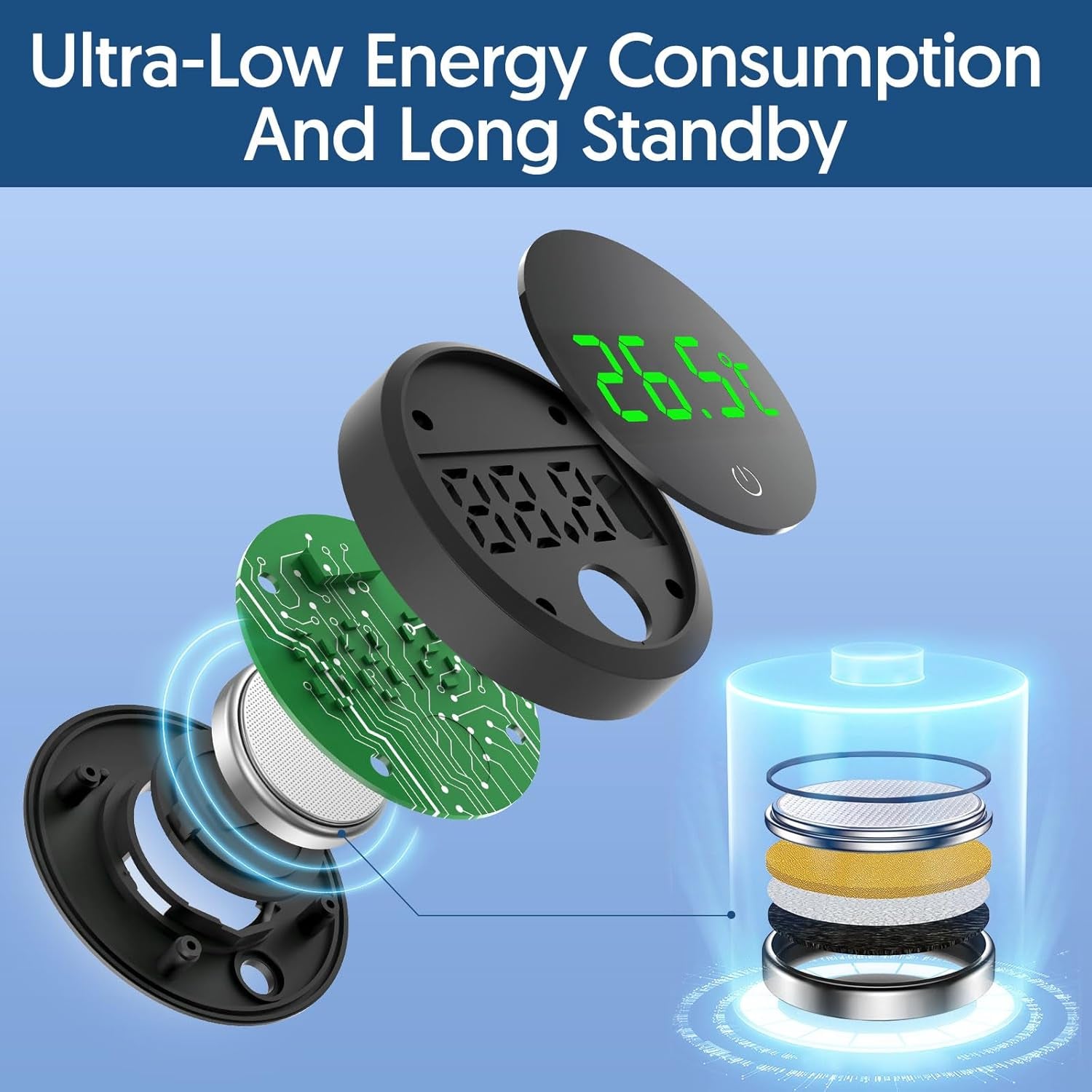 Fish Tank Thermometer Aquarium Thermometer Digital Wireless Touch Stick LED Display ±1°C for Monitoring the Fish Tank Aquarium Temperature Accessories