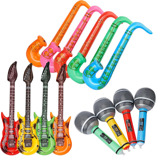 Inflatable Musical Balloons Photo Booth Props Guitar Christmas Halloween Decoration Saxophone Microphone Balloon Instrument Toys, Party Supplies Favors Decorations Accessories Birthday Carnival Gift