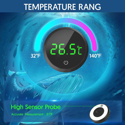Fish Tank Thermometer Aquarium Thermometer Digital Wireless Touch Stick LED Display ±1°C for Monitoring the Fish Tank Aquarium Temperature Accessories