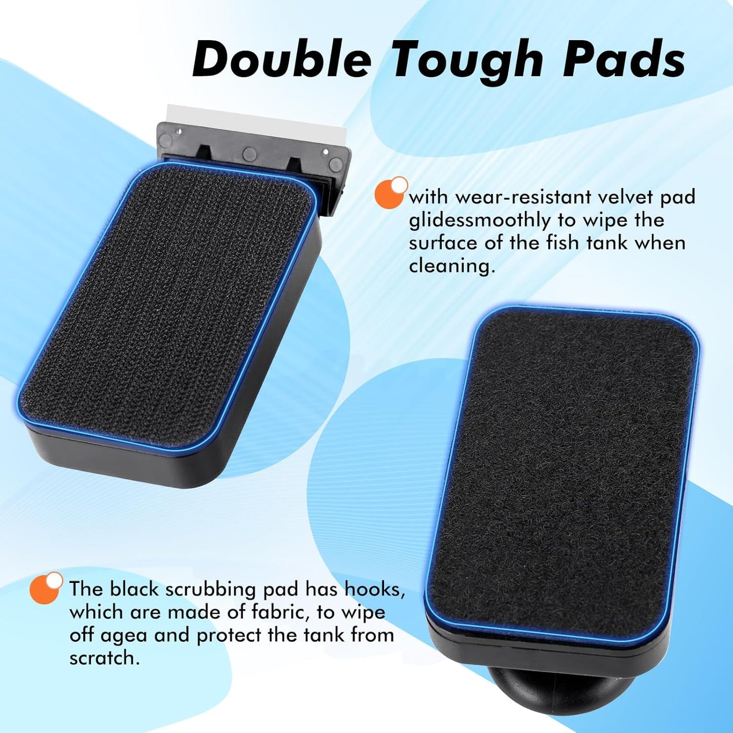 Aquarium Magnet Cleaner Brush,Fish Tank Cleaning Brush, Floating Magnet Aquarium Cleaner Fish Tank Scraper Cleaner with Two Detachable Scraper Suitable for Freshwater and Saltwater