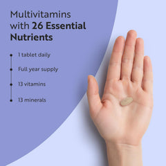 Nutravita Multivitamin Tablets for Women & Men - 365 Vegan Tablets - 1 Year Supply of Multivitamins - Immune System Support - Multi Vitamins - 26 Essential Active Vitamins & Minerals - Made in the UK