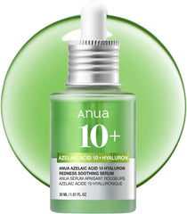Anua Azelaic Acid 10 Hyaluronic Redness Soothing Serum, Facial Serum for Sensitive Skin, Hyaluronic Acid, Niacinamide, Spot Care, Natural Colour, Vegan, Korean Skincare (30 ml / 1.01 fl oz.)