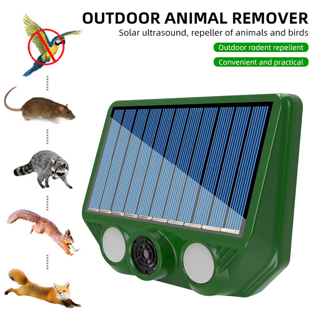 1-5PCS Solar Animal Repellent Scarer Ultrasonic Animal Sonar Deterrent Repellent Outdoor Pest Sensor Device Dog/Cat/Bird Repell