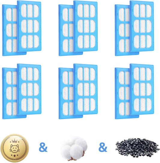 Cat Water Fountain Filters,12 Pack Fountain Replacement Filters for Cat & Dog Mete Water Flow Pet Water 389 Fountain,Dog Water Fountain -
