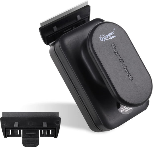 Aquarium Magnet Cleaner Brush,Fish Tank Cleaning Brush, Floating Magnet Aquarium Cleaner Fish Tank Scraper Cleaner with Two Detachable Scraper Suitable for Freshwater and Saltwater