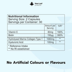 Pure Marine Collagen 100% Marine Collagen Type 1 1500mg - 180 Capusles Hydrolysed Collagen Peptides Enhanced with Hyaluronic Acid & Vitamin C, High Strength Collagen Supplements for Women and Men