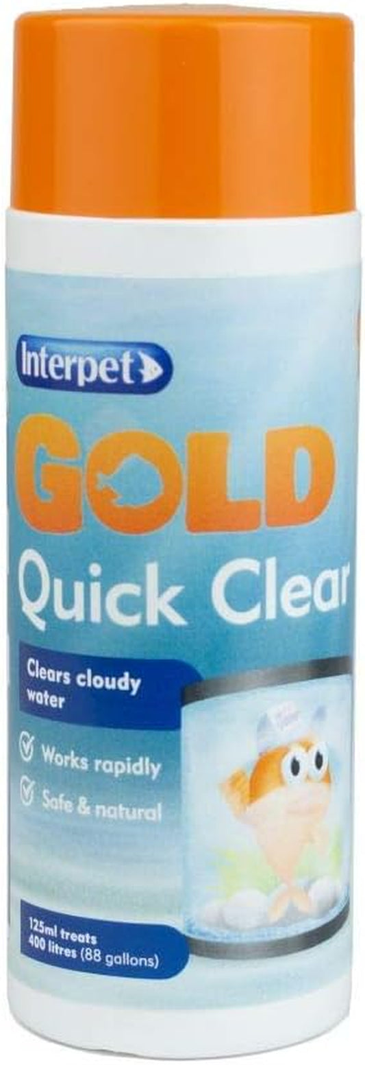 Gold Quick Clear for Goldfish Bowls, Fish Tanks, Aquariums, Clears Cloudy Water, 125Ml