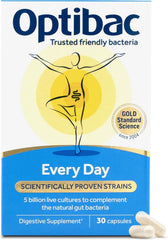 Optibac Probiotics Every Day - Vegan Digestive Probiotic Supplement - Most Trusted & Recommended Brand - Lactobacillus & Bifidobacterium - 30 Capsules
