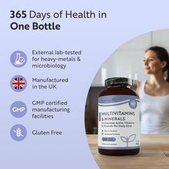 Nutravita Multivitamin Tablets for Women & Men - 365 Vegan Tablets - 1 Year Supply of Multivitamins - Immune System Support - Multi Vitamins - 26 Essential Active Vitamins & Minerals - Made in the UK