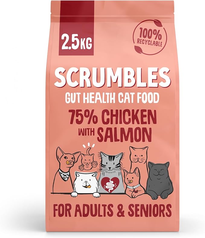Scrumbles All Natural Dry Cat Food with 75% Chicken, High Protein Food For Adults And Seniors, 2.5Kg,package may vary