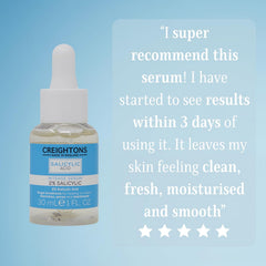 Creightons Salicylic Acid Intensive Serum with 2% Salicylic Acid (30ml) - Fights breakouts by helping reduce impurities, pores and blackheads for a purer, more radiant complexion.