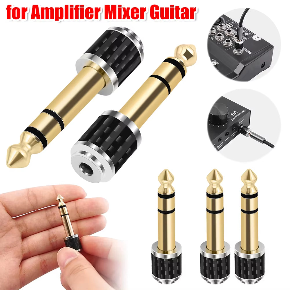 1-5Pcs 1/4Inch to 1/8Inch Stereo Headphone Adapter Male to Female 6.35Mm Jack to 3.5Mm Socket Stereo Plug 6.35Mm Adapter