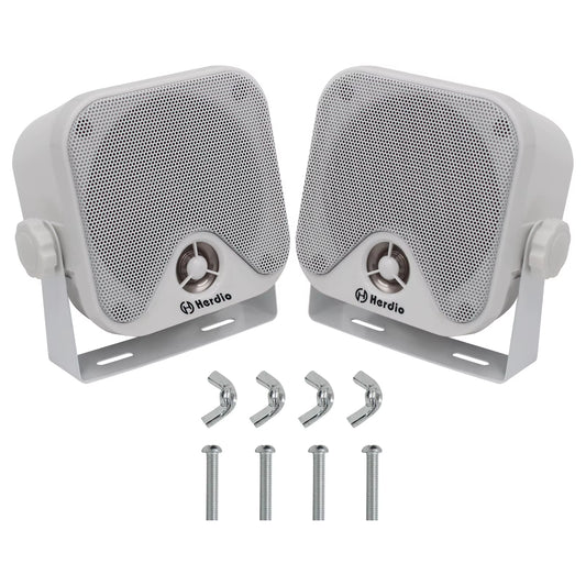 4 Inch Heavy Duty Waterproof Boat Marine Box Outdoor Speakers Surface Mounted for Skid Steer ATV UTV RZR Golf Cart 2Pcs