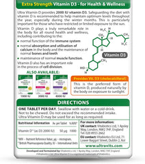 Vitamin D Tablets 2000IU, Vitabiotics Ultra-96 Count 1-Pack