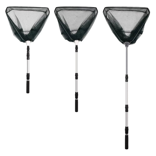 130CM Aluminum Alloy Fishing Net Telescoping Foldable Landing Net Retractable Pole for Carp Fishing Tackle Catching Releasing