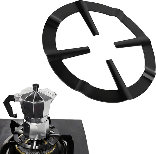 1 Pcs Mocha Pot Holder, Cast Iron Universal Mocha Pot Stand, Universal Non Slip Cooktop Rack, Durable Gas Stove Reducer and Coffee Pot Stand for Compatible with Gas Hobs, Pans, and Small Cookware