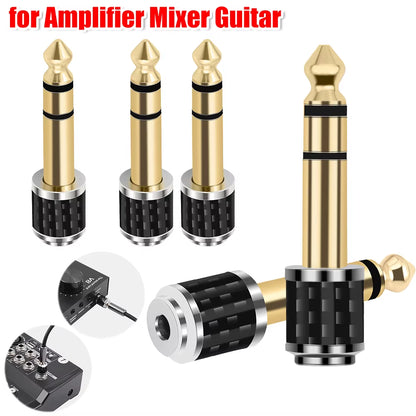 1-5Pcs 1/4Inch to 1/8Inch Stereo Headphone Adapter Male to Female 6.35Mm Jack to 3.5Mm Socket Stereo Plug 6.35Mm Adapter