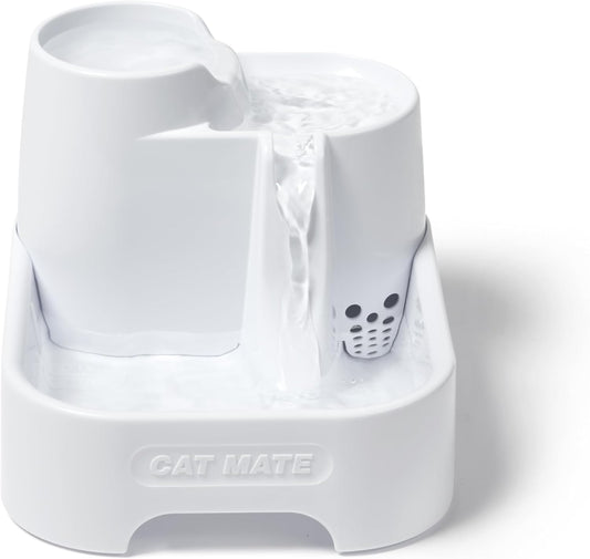 Multi-Level Pet Water Fountain (335) - for Cats & Small Dogs, Quiet and Hygienic Drinking Fountain, 2 Litre Capacity, White