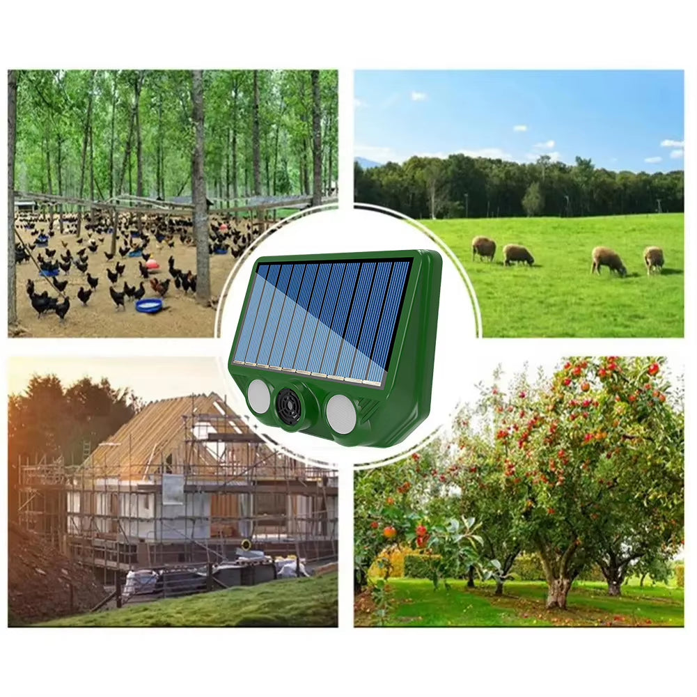 1-5PCS Solar Animal Repellent Scarer Ultrasonic Animal Sonar Deterrent Repellent Outdoor Pest Sensor Device Dog/Cat/Bird Repell
