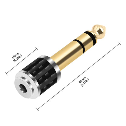 1-5Pcs 1/4Inch to 1/8Inch Stereo Headphone Adapter Male to Female 6.35Mm Jack to 3.5Mm Socket Stereo Plug 6.35Mm Adapter