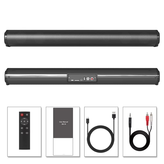 TV Sound Bar Subwoofer Music Player 20W Wireless Bluetooth Speaker with Remote Control Home Surround Soundbar for PC Theater