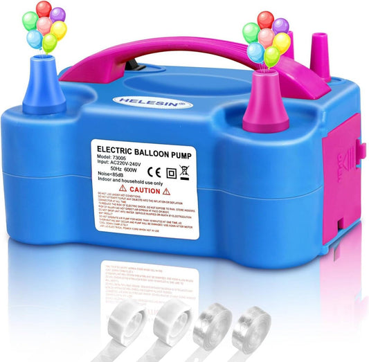 Electric Balloon Pump, 600W Balloon Inflator with 4 Accessories, Balloon Blower Machine with 2 Inflation Modes, Balloon Blower Pump for Balloons for Birthday, Weddings and Party Decoration