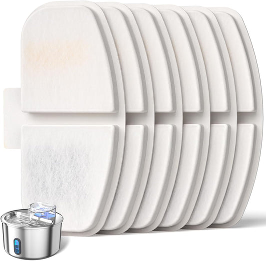 3.5L Cat Water Fountain for Drinking Indoor Pet Fountain, Dishwasher Safe, Anti-Dry Burn Stainless Steel, Automatic Water Dispenser for Cats and Dogs with 3 Replacement Filters (White, 6.5*5.5*10CM)