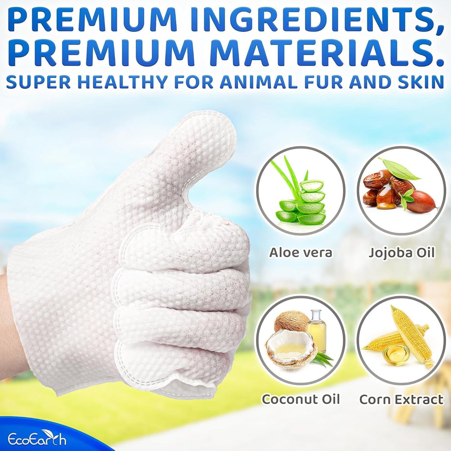 - Premium Pet Wipes for Dogs & Cats - 6 Gloves - Disposable Washing Mitt for Bath & Grooming - Clean Paws, Fur, Face, Ears, Rear & Body - Hypoallergenic, Lick-Safe, Waterless Cleaning